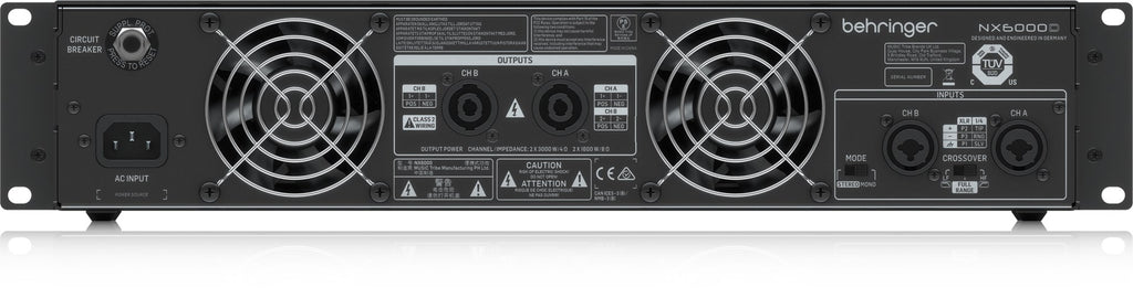 Behringer NX6000 Audio Amplifier 2.0 Channels Home Black