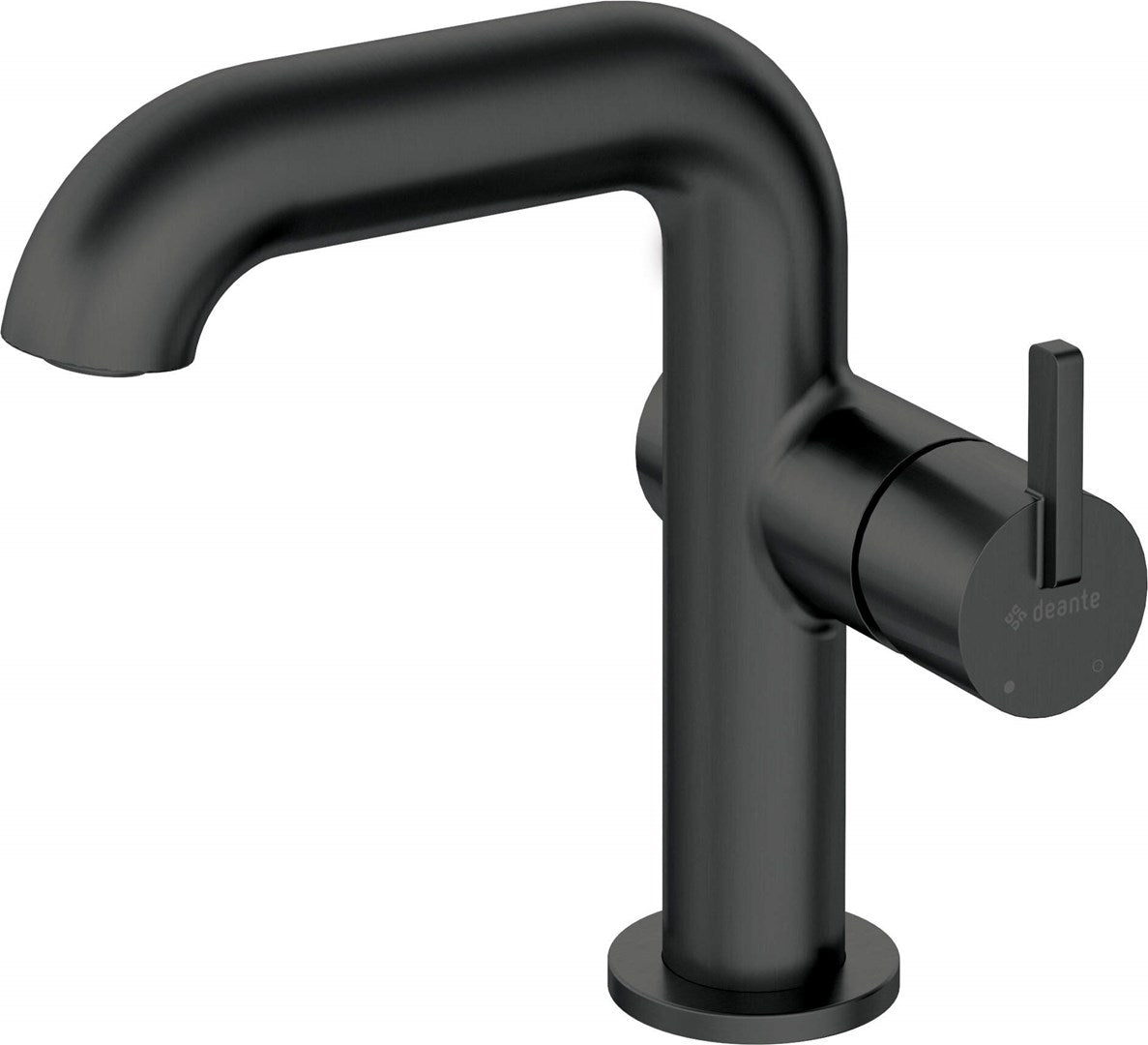 Deante Basin Mixer Rectangular Spout Brass Black BQS N24M