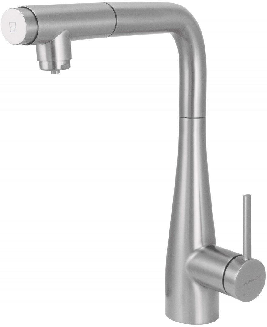 Deante Kitchen Faucet Single-Lever Pull-Out Brushed Steel 600mm
