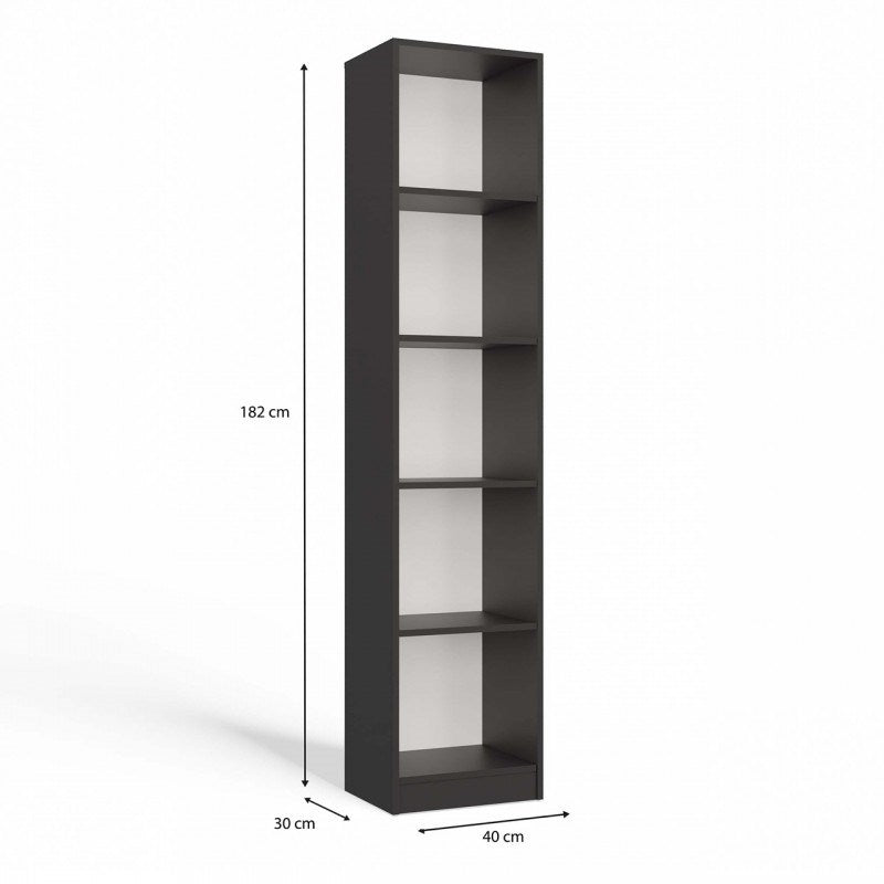 Onyx R40 Anthracite Bookcase - Classic Shelf for Books and Files