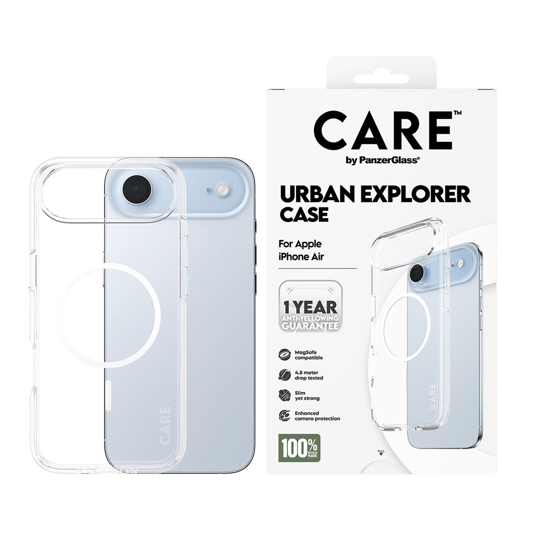 PanzerGlass CARE™ by ® Urban Explorer Case Transparent w. White MagSafe iPhone Air