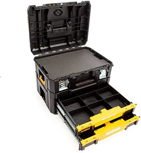 DeWALT Plastic Tool Box with 2 Drawers - 337 mm x 440 mm x 440 mm, Movable Tray DWST83395-1
