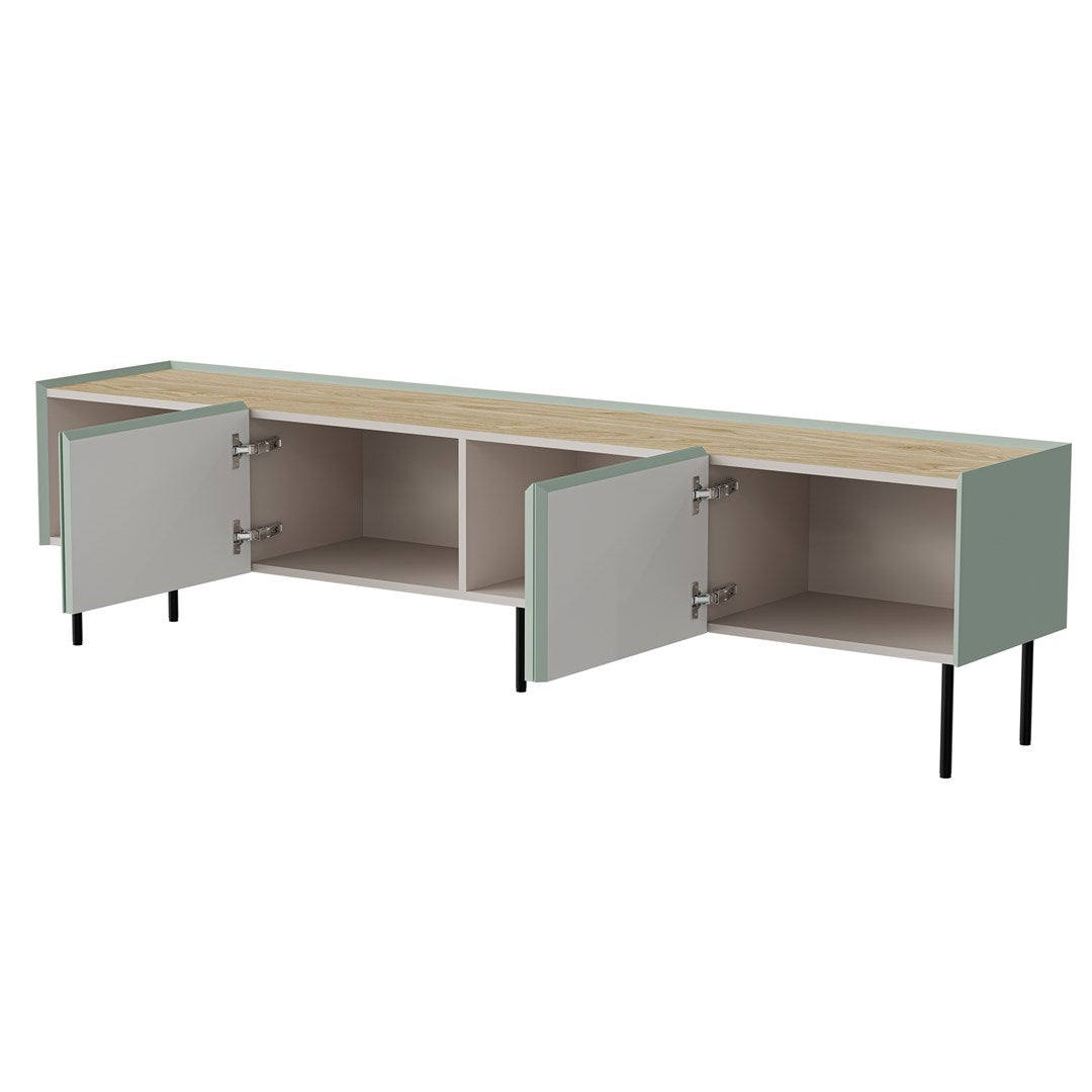 Cama FELLINI TV Cabinet 200x40x52 Olive + Oiled Oak Top