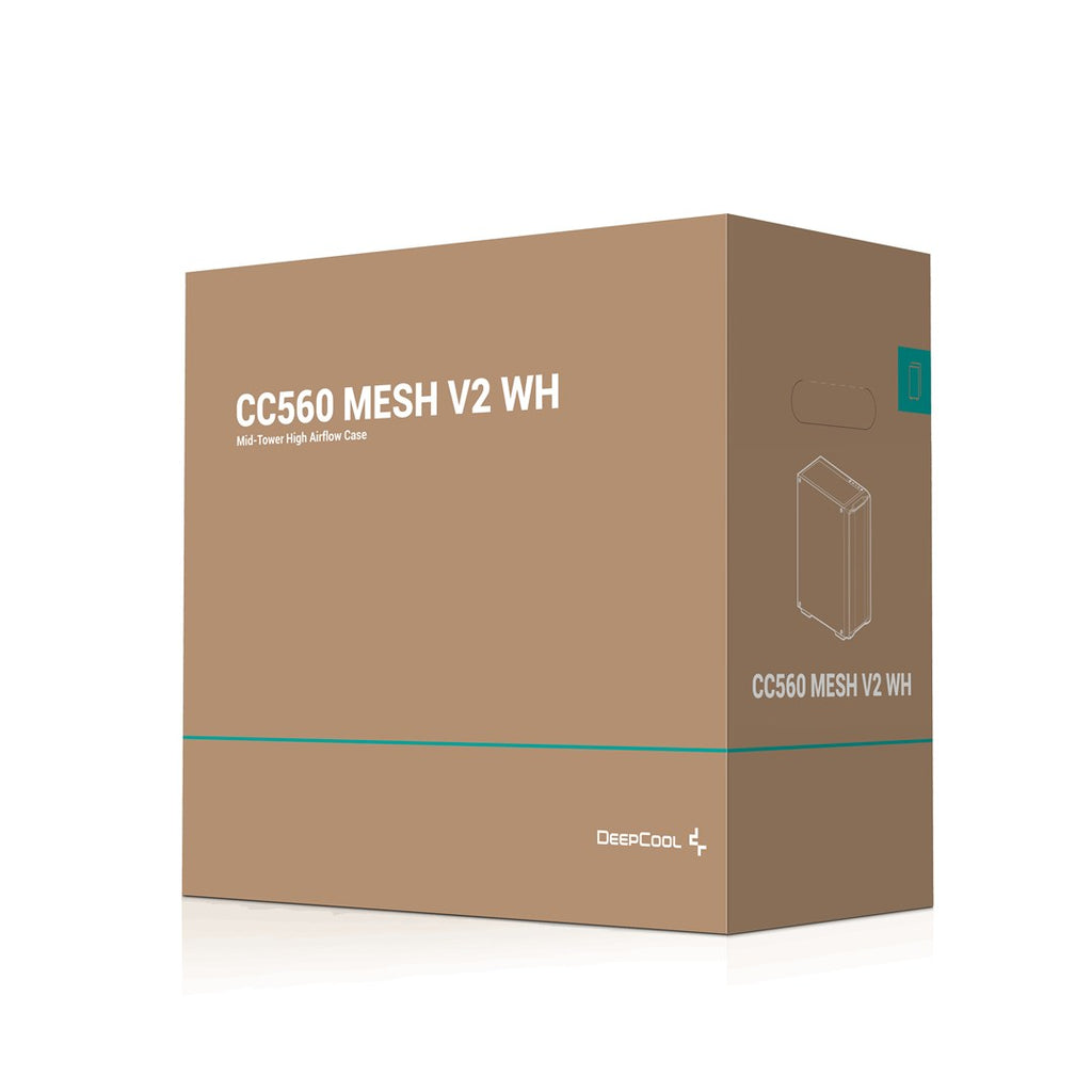 DeepCool CC560 MESH V2 WH Midi Tower Case with Tempered Glass and 4 ARGB Fans