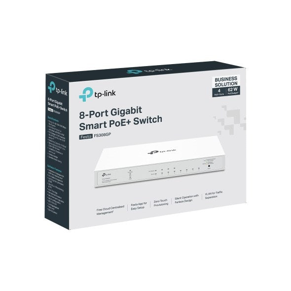 TP-LINK Festa FS308GP V1 - Smart Switch - 4 x 10/100/1000 (PoE+) - FESTA FS308GP