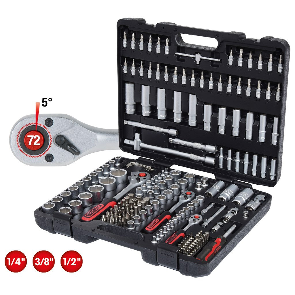 KS TOOLS Ratchet Set 179 Pieces 1/4", 1/2", 3/8" Case