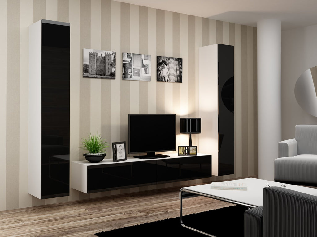 Cama Full Cabinet VIGO '180' 180/40/30 White/Black Gloss