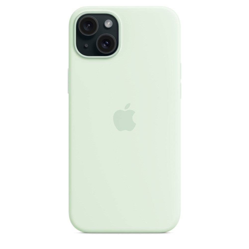 Apple iPhone 15 Plus Silicone Case - Mint - MagSafe - Model MWNG3ZM/A