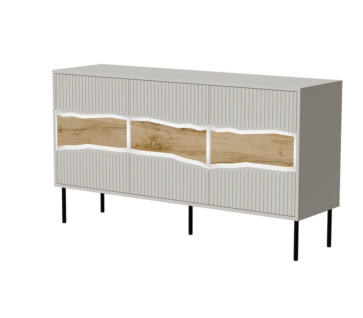Cama INSERTO 3D Chest of Drawers - 143.5x40x80 cm - Cashmere + LED