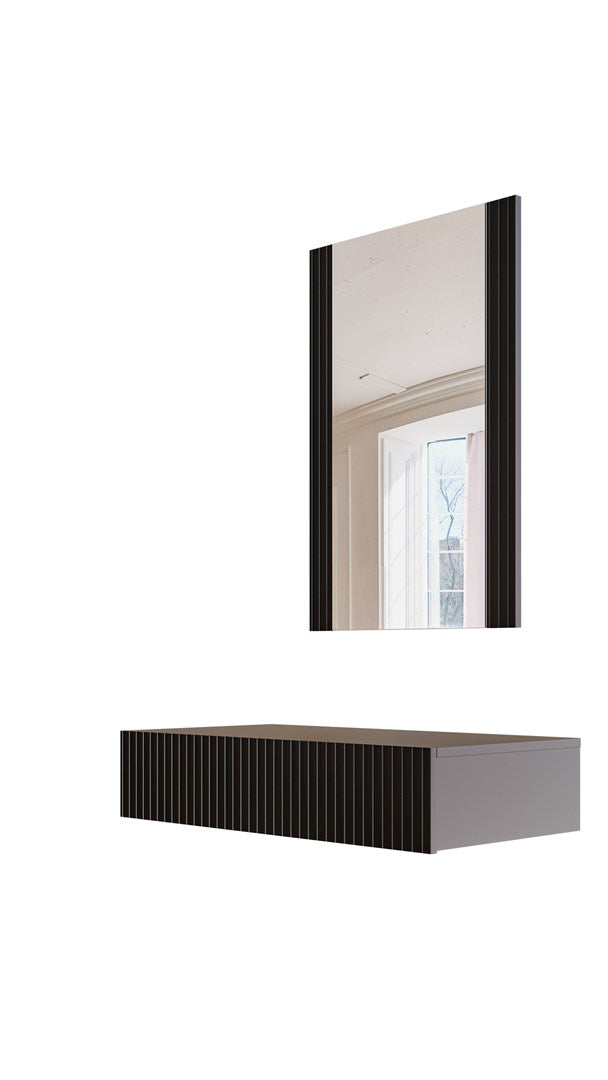 Dressing Table with Mirror PAFOS 80x41.6x100, Matte Black