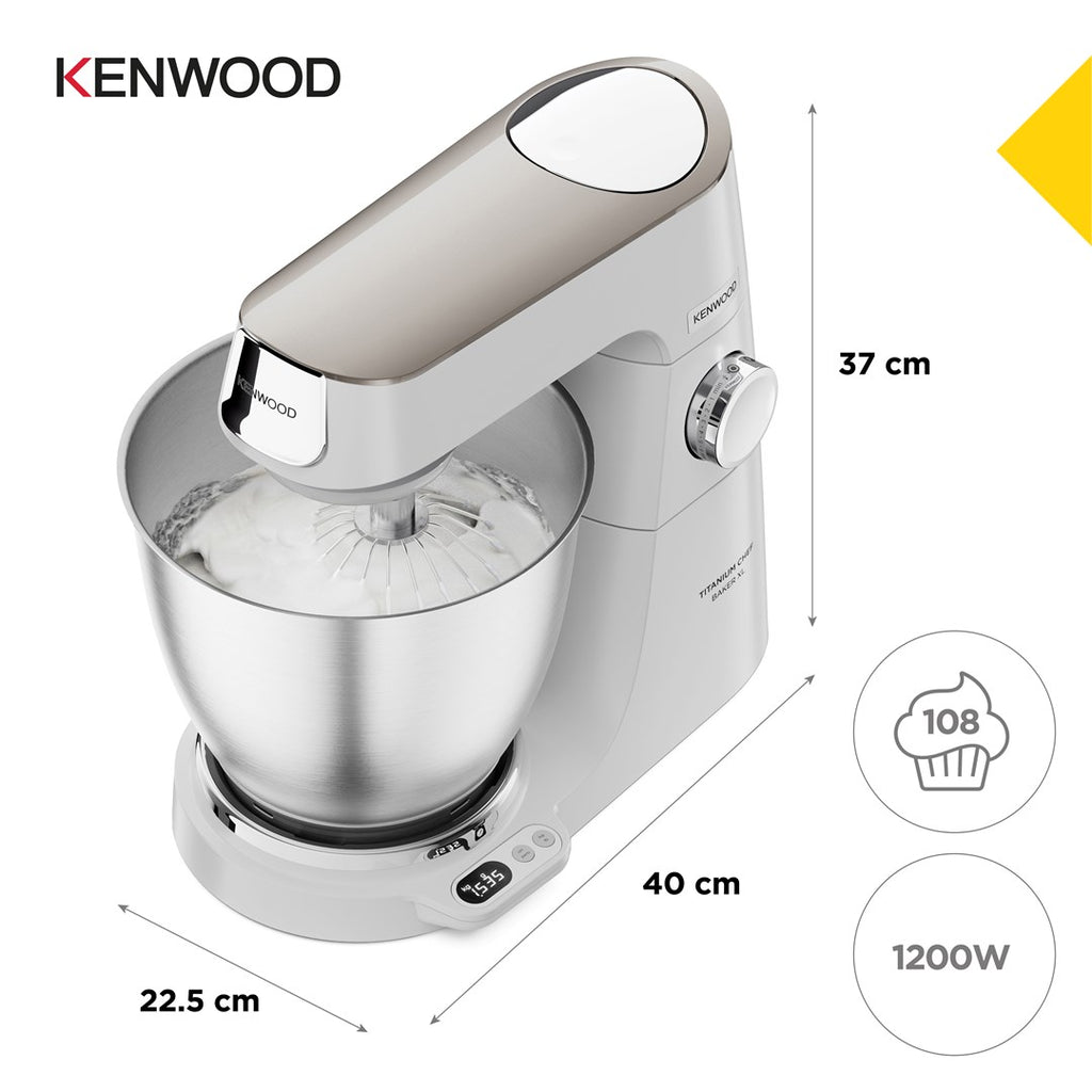Kenwood Titanium Chef Baker XL Food Processor 1200 W 7 L White Built-in Scales