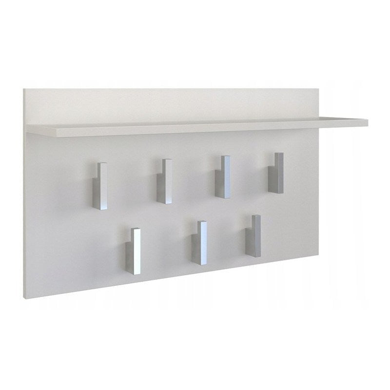 2F White Mat Clothes Hanger with Shelf - Model 2F