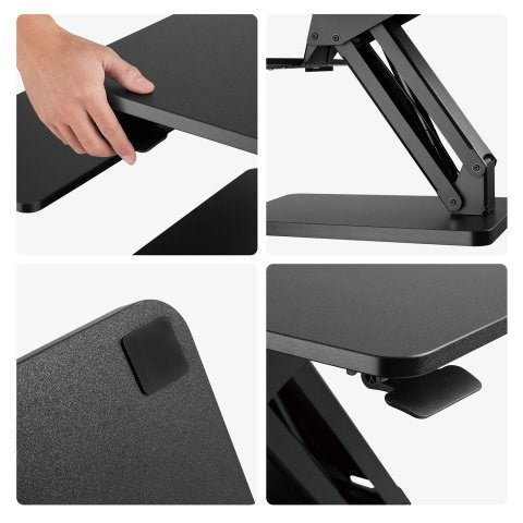 Maclean Desktop Stand for Keyboard  Monitor or Laptop  Gas Spring  Standing Up  Black  MC-882
