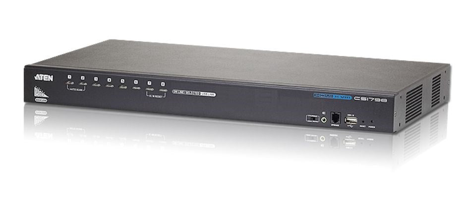 ATEN CS1798 - KVM-/Audio-/USB-Switch - 8 x KVM/Audio/USB - 1 lokaler Benutzer - Desktop, an Rack montierbar (CS1798)