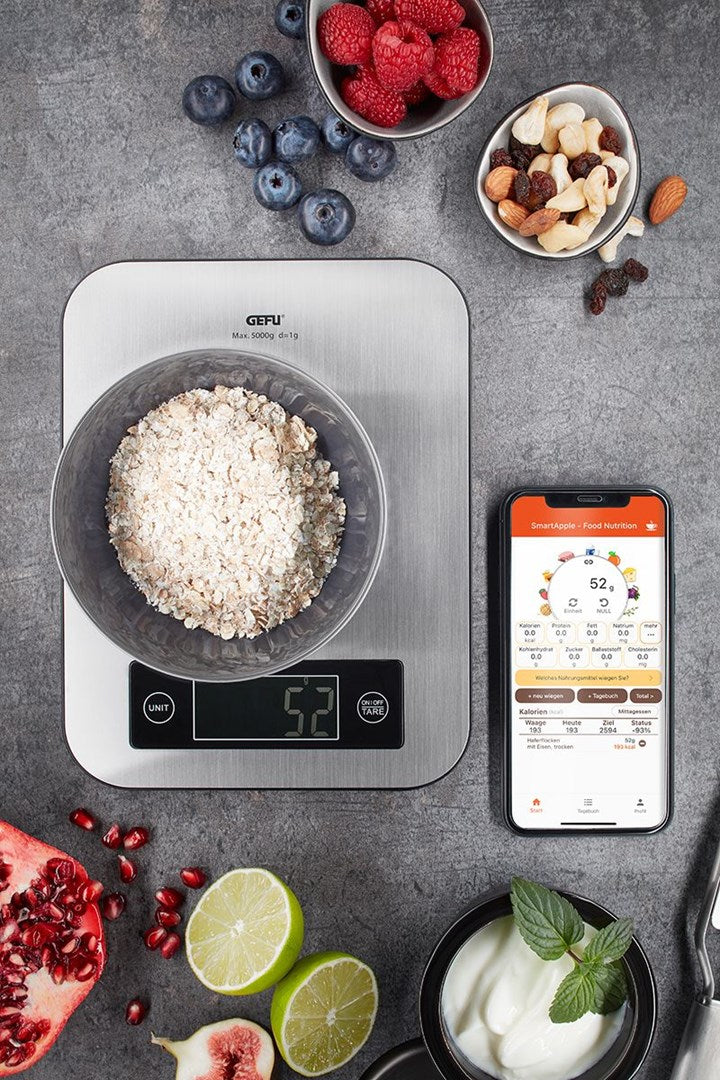GEFU Electronic Kitchen Scale G-21930,5 kg Capacity, Stainless Steel