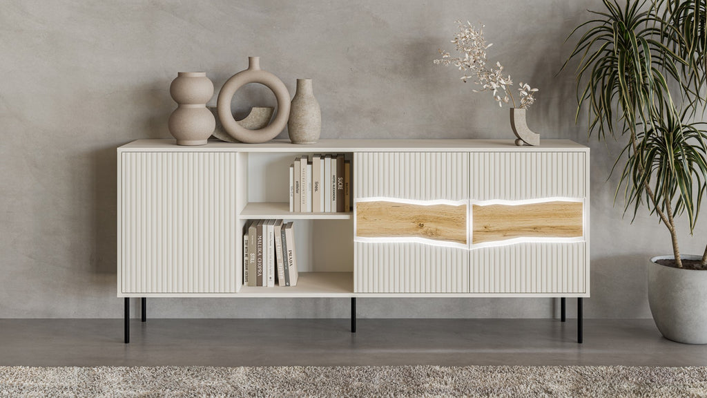 Cama INSERTO 3D1W Chest of Drawers 190x40x80 Cashmere + LED