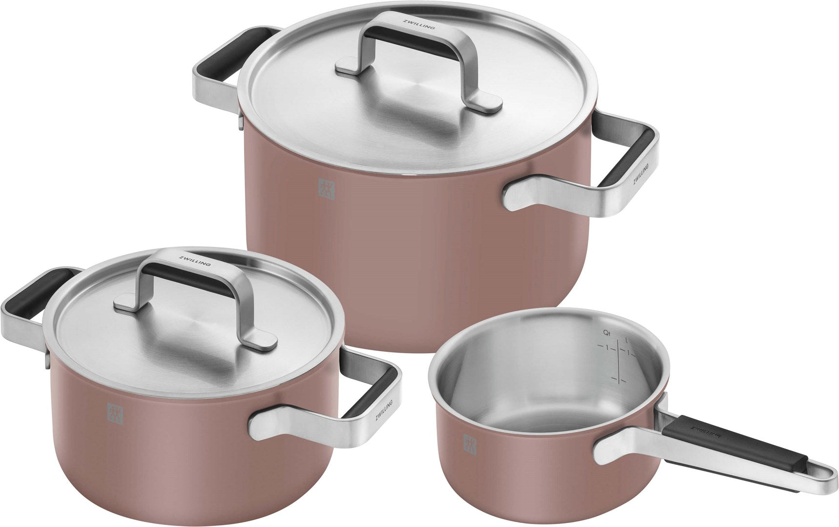 ZWILLING PURE Set of 3 Pots Stainless Steel Pink