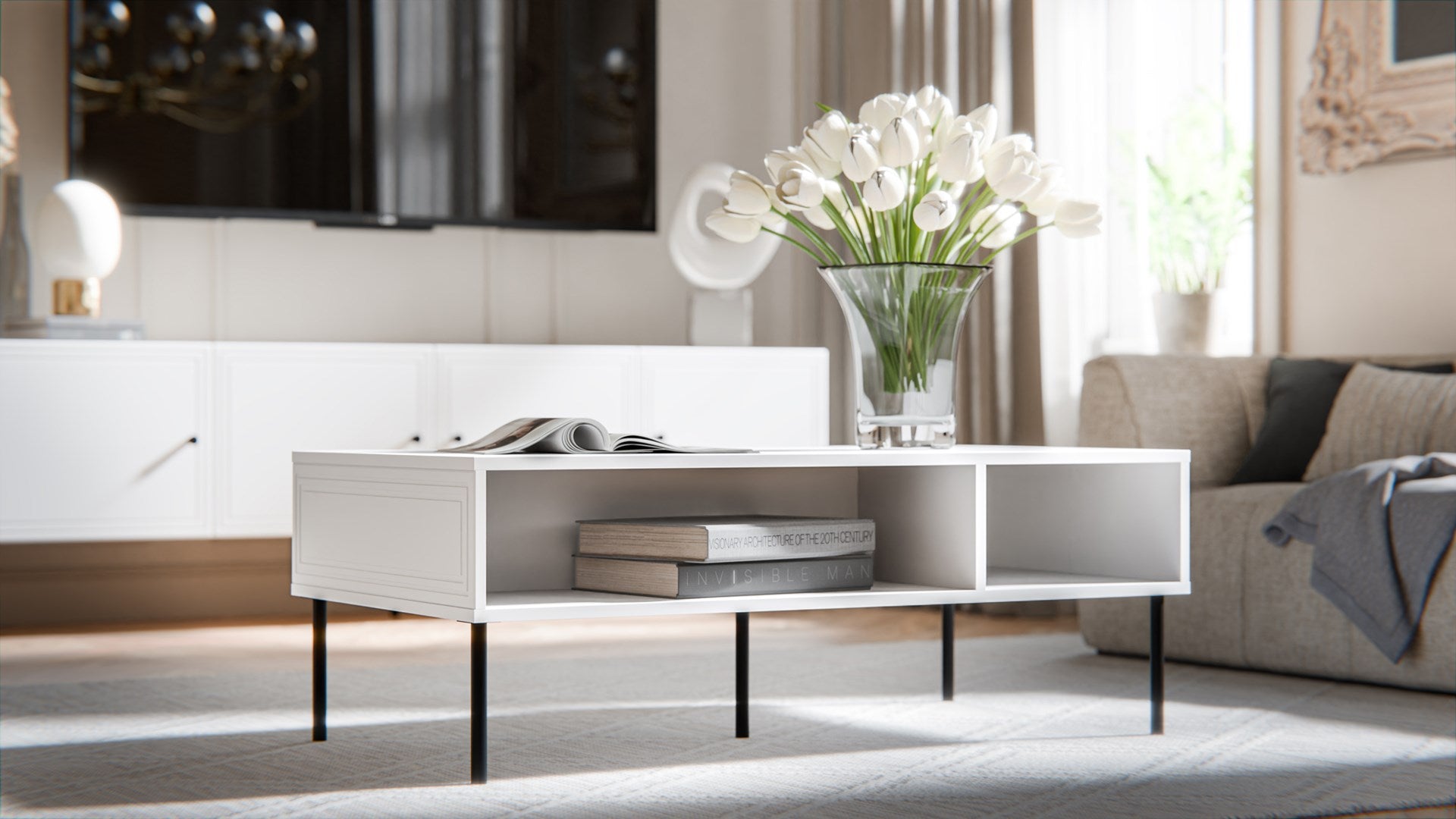 PALAZZO BIS Table/Latrine 110x60x40 White Matte