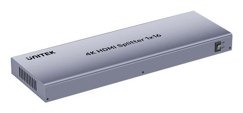 UNITEK Video Splitter V1137AGY01-EU, 16 HDMI Outputs, 4K Ultra HD, 30 Hz, Grey