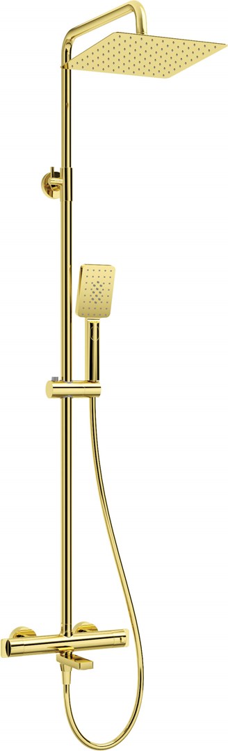 Rain Shower Thermostatic Bathtub Faucet Gold