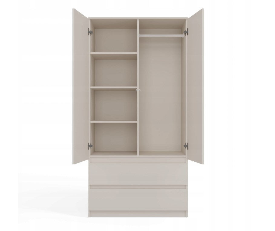 MALWA SS-90 Wardrobe 2 Doors 2 Drawers Cashmere