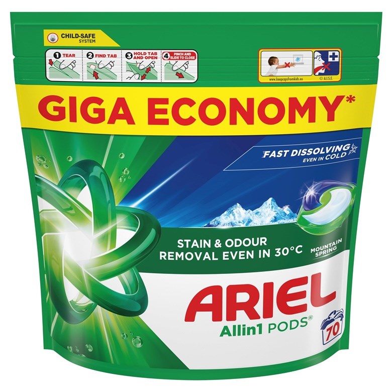ARIEL Laundry Capsules P04D323 - 70 Pieces - 1280 g - 254 mm x 340 mm x 60 mm
