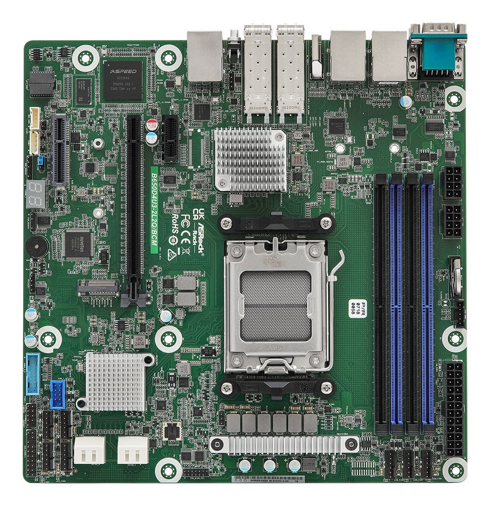 ASRock Mainboard B650D4U3-2L2Q/BCM - Micro-ATX - AMD AM5 Socket - DDR5 (B650D4U3-2L2Q/BCM) Zen4