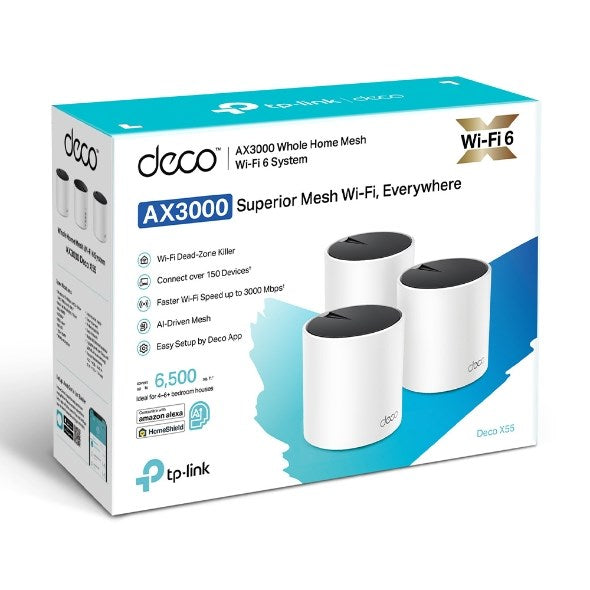 TP-Link Deco AX3000 Whole Home Mesh WiFi 6 System - Ultra-Fast WiFi 6 Mesh-WLAN-6-System 6-Technologie