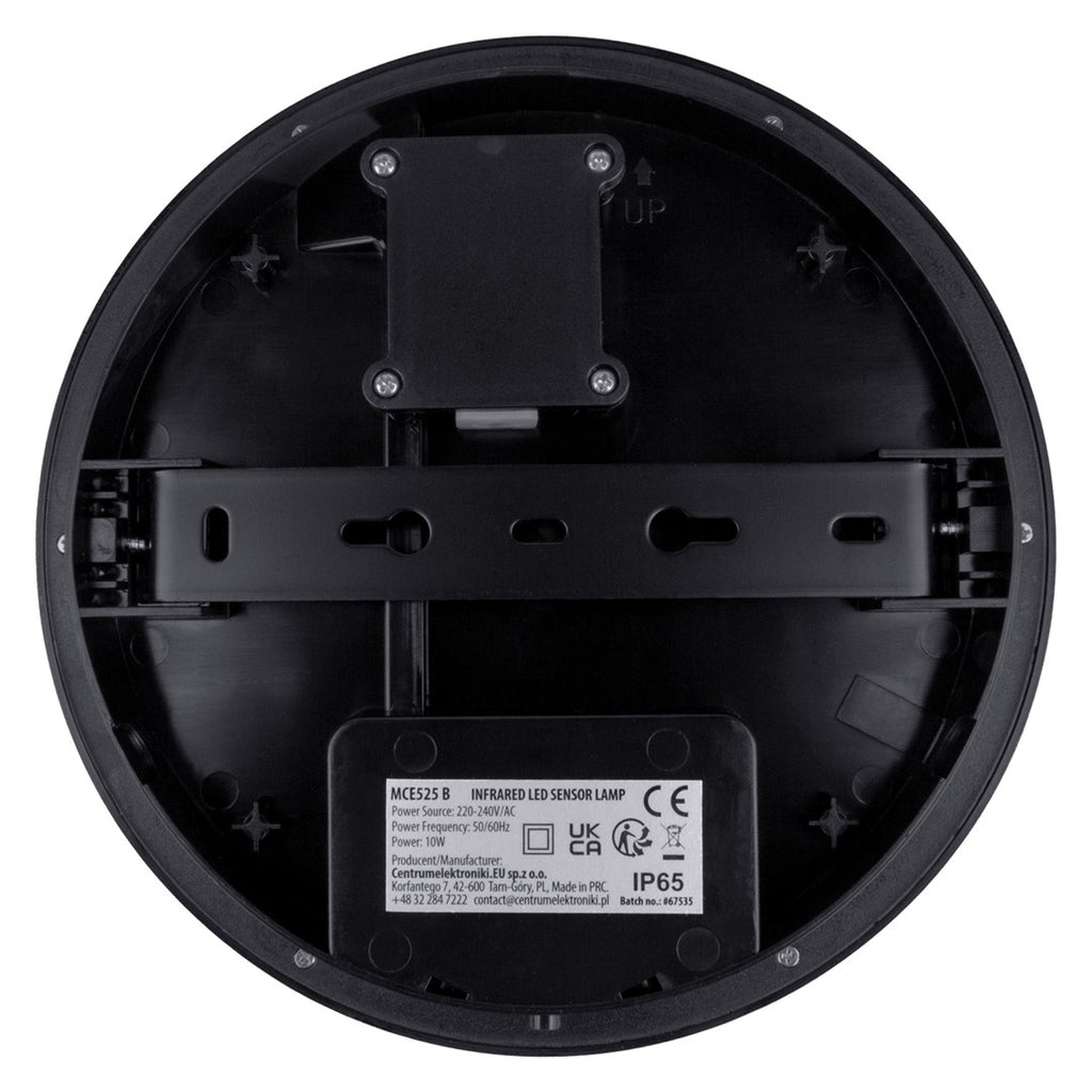 Maclean LED Lamp MCE525 B 10W 1000lm IP65 Black PIR Sensor Neutral Color
