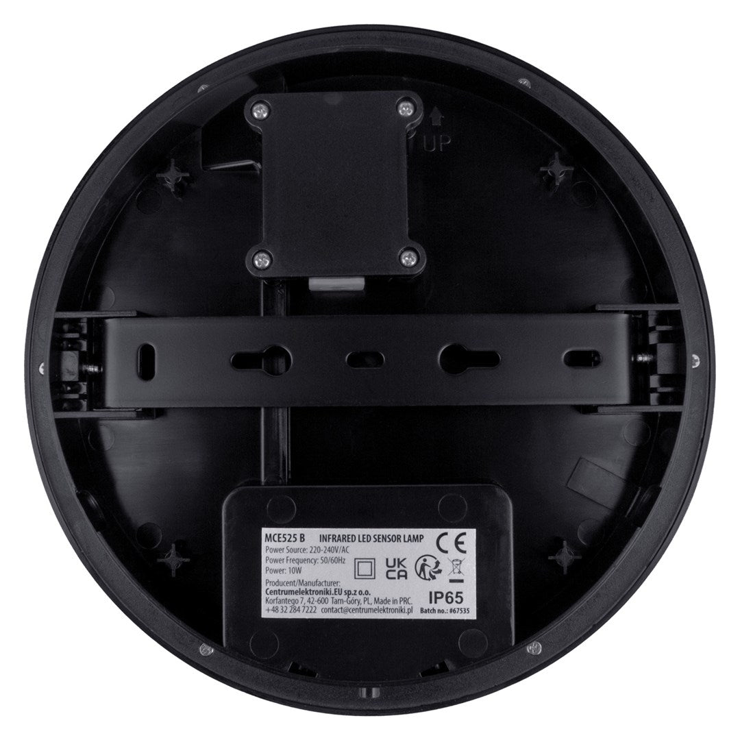 Maclean LED Lamp MCE525 B 10W 1000lm IP65 Black PIR Sensor Neutral Color
