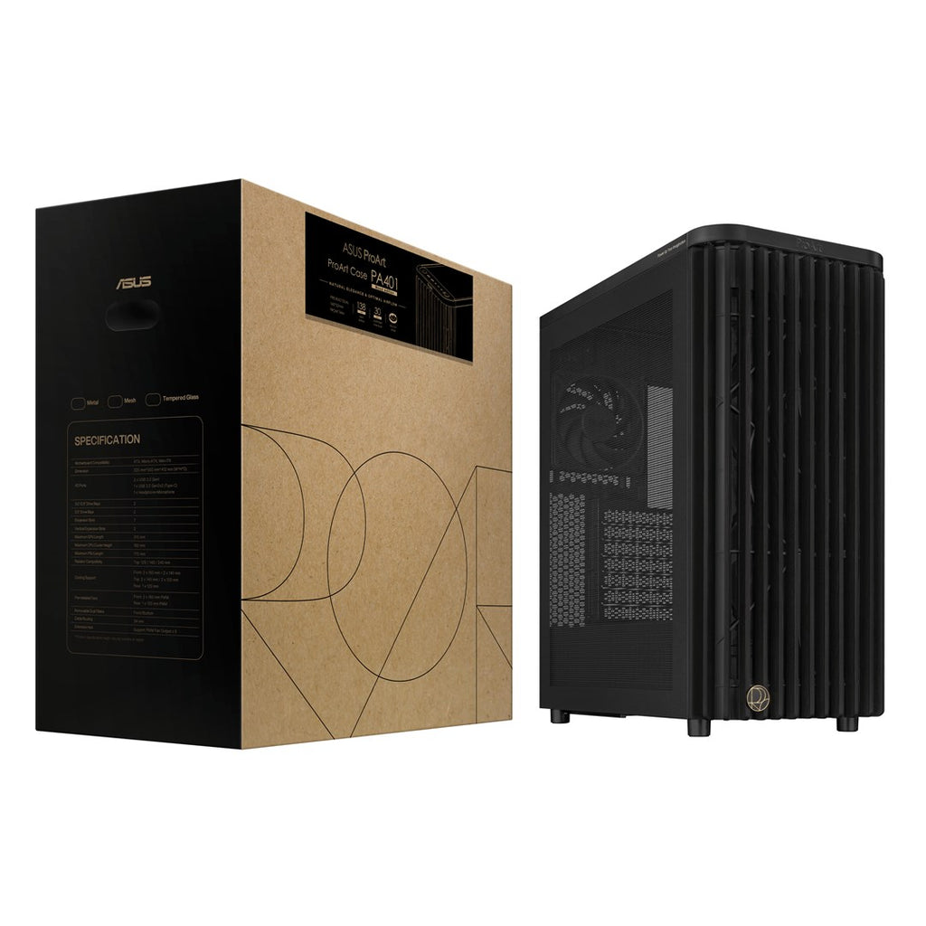 ASUS ProArt PA401 Wood Edition Mesh Panel Black - PC Case