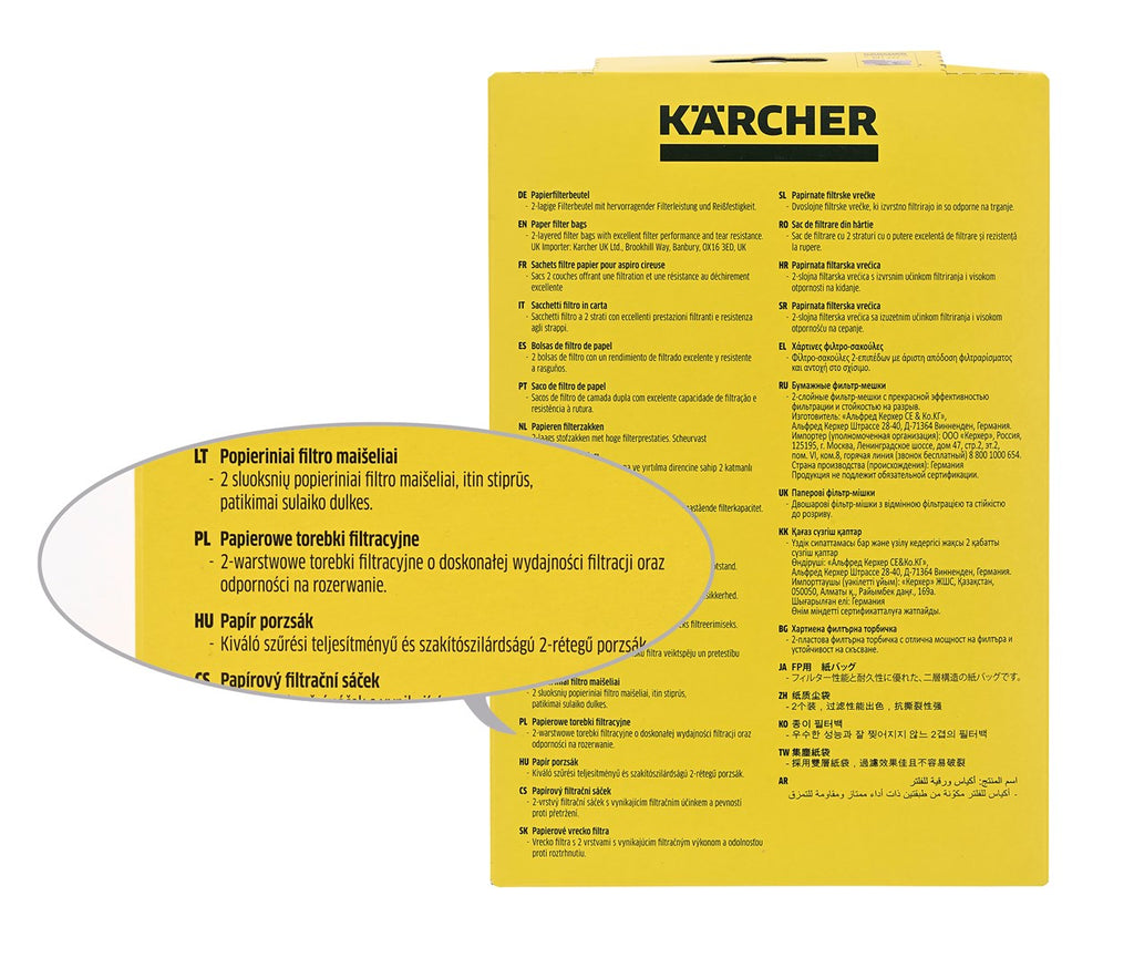 Kärcher Bag for Vacuum Cleaners - Compatible with Kärcher WD 2,200 (6.904-322.0)