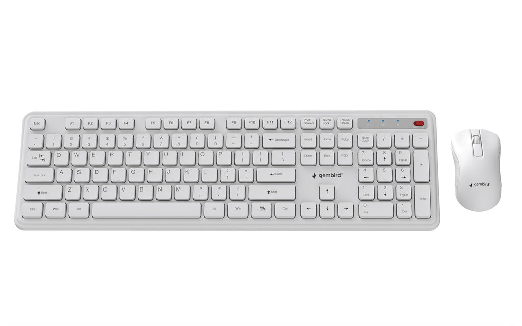 Gembird KBS-WPS-01 Slim Pro Business wireless desktop set  white  US layout