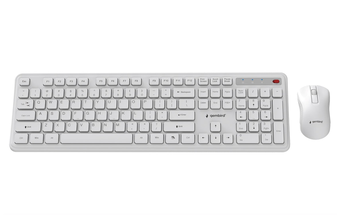 Gembird KBS-WPS-01 Slim Pro Business wireless desktop set  white  US layout