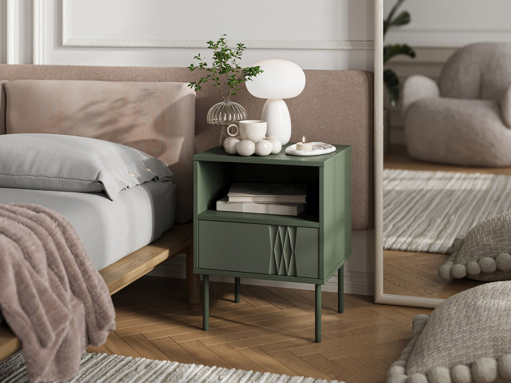 Cama Bedside Table 2 pcs. TRESSE 44x40x53 Matte Green