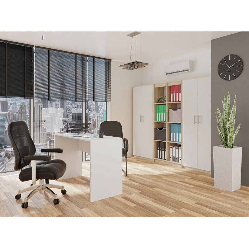 OLIV 2D Filing Cabinet 74x35x180 cm Sonoma/White