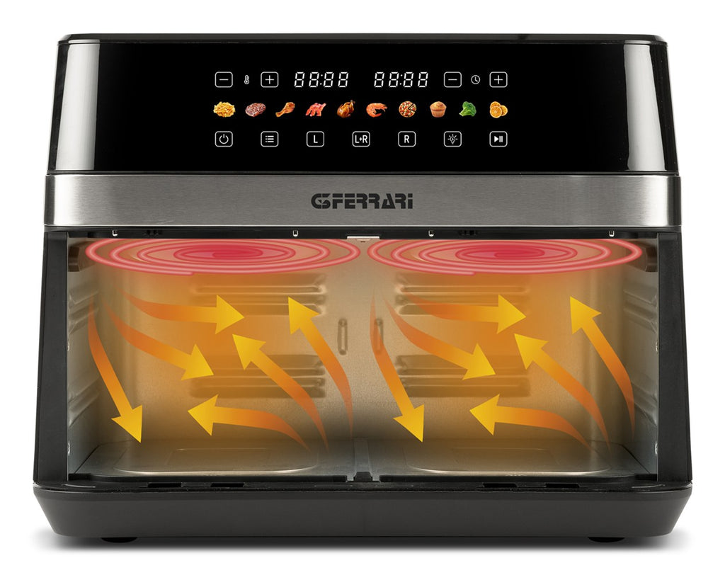 G3 Ferrari Hot Air Fryer G10223 Double 12 L 2200W Black Stainless Steel