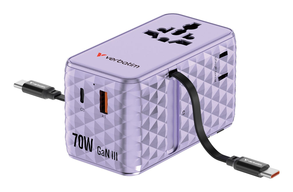 Verbatim Charge 'N' Travel 70W 2C Adapter