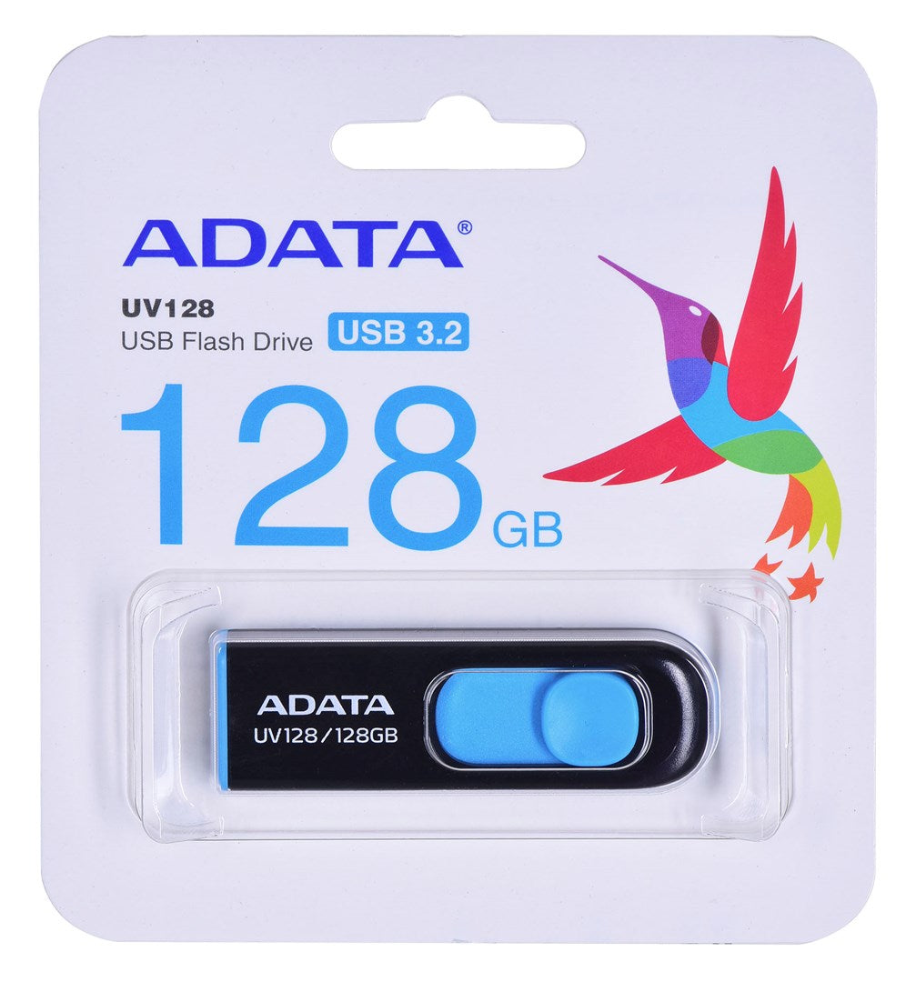 ADATA DashDrive UV128 128GB USB flash drive USB Type-A 3.2 Gen 1 (3.1 Gen 1) Black  Blue