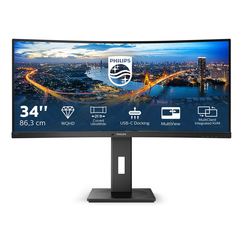 Philips B Line 346B1C/00 Monitor 34" Quad HD 3440x1440 LCD Black