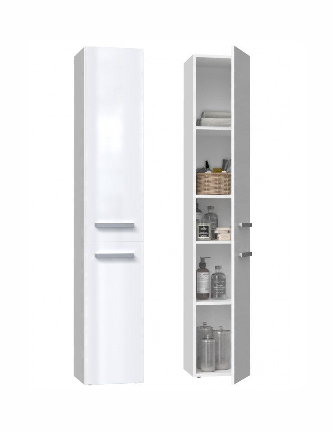 NEL II Bathroom Cabinet Gloss White 31x30x174 cm