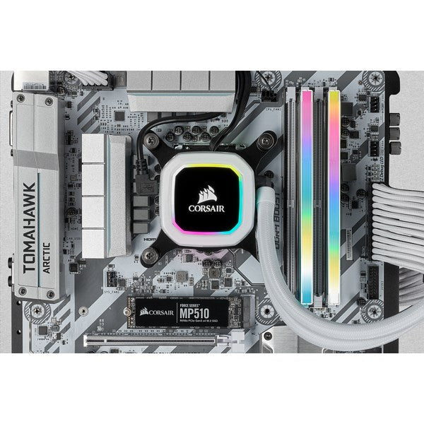 Corsair Vengeance RGB PRO SL - DDR4 - Kit - 16 GB: 2 x 8 GB - DIMM 288-PIN - 3200 MHz / PC4-25600 - CL16 - 1.35 V - ungepuffert - non-ECC - weiß (CMH16GX4M2E3200C16W)
