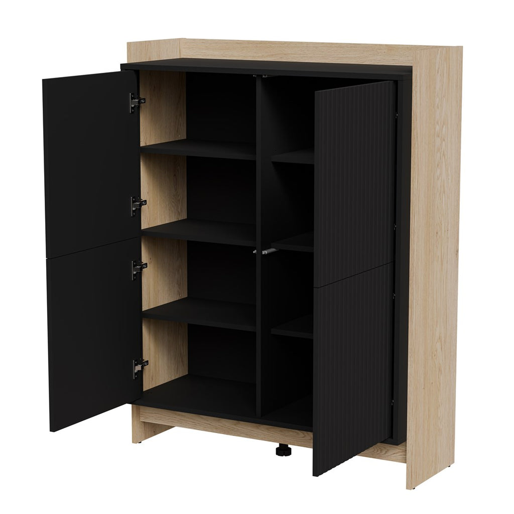 Cama PORTO Chest of Drawers 100 x 38 x 130 cm Oak/Black 100x38x130