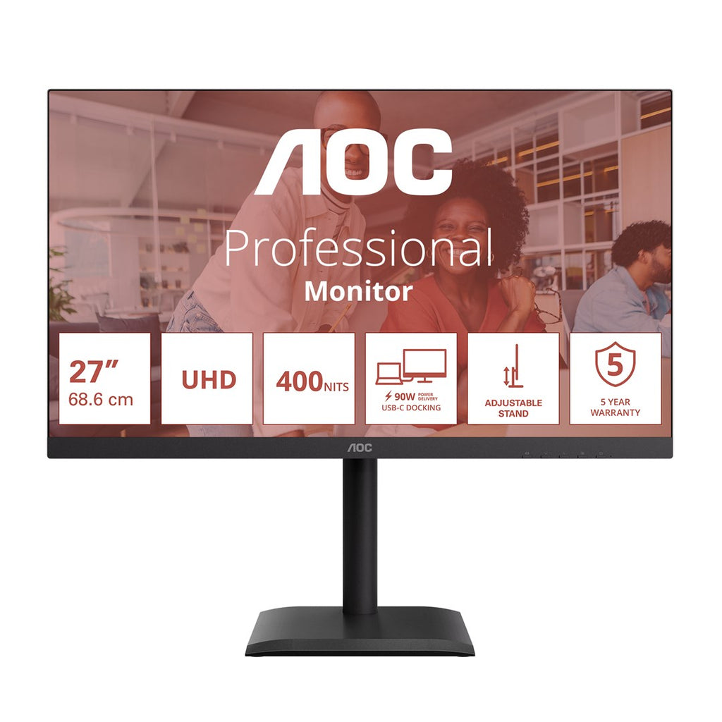AOC E4 U27E4CV computer monitor 68.6 cm (27 ) 3840 x 2160 pixels 4K Ultra HD LED Black