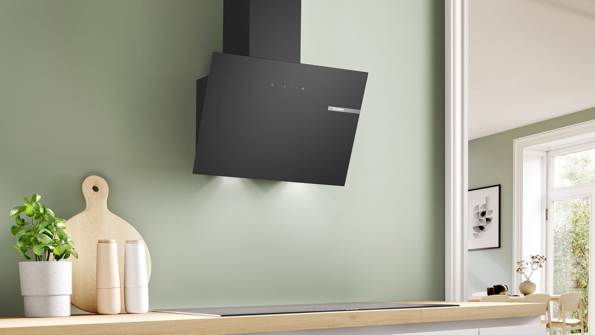 Bosch Serie 2 Cooker Hood Wall-mounted Black 430 m3/h A DWK65DK60