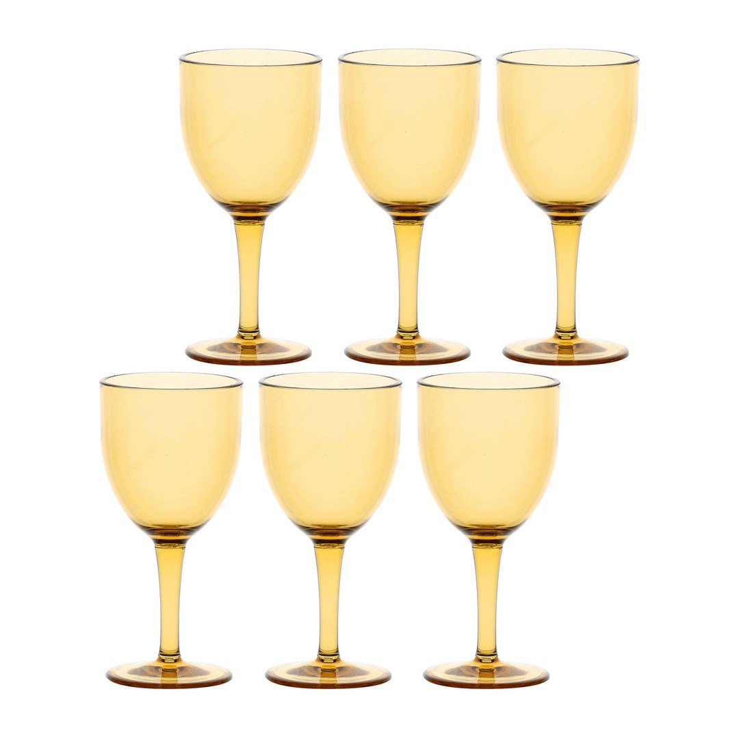 Rose&Tulipani Fiaba Set of 6 Acrylic Wine Glasses 400 ml Amber