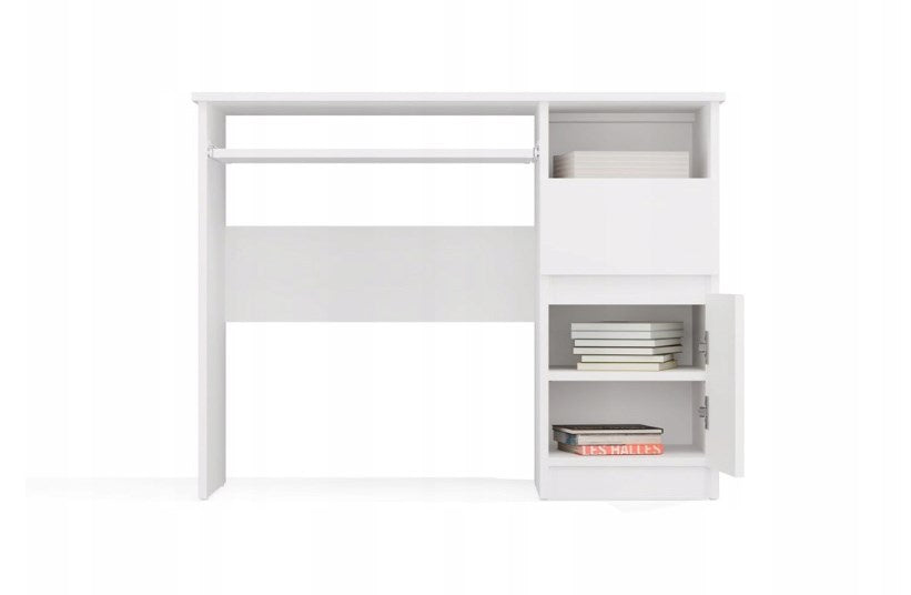 PORTO Right Desk with Drawer and Keyboard Shelf White Model PORTO RIGHT