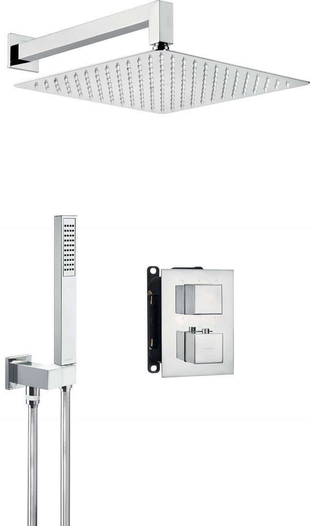 Deante Concealed Shower Set with Thermostatic BOX - Chrome