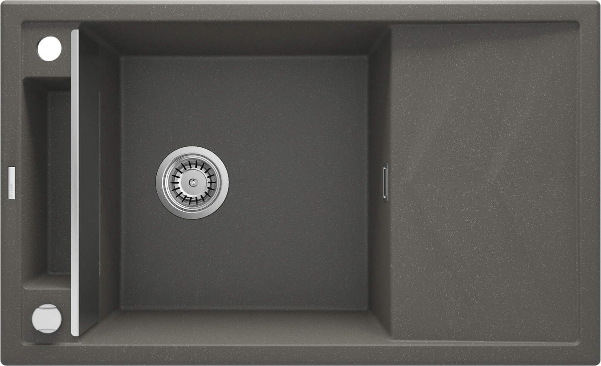 Deante Magnetic Granite Sink 1-Bowl 82x50cm Recessed Anthracite ZRMT113