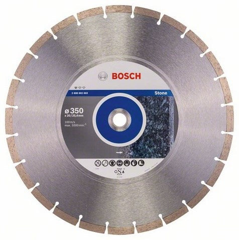 Bosch Circular Saw Blade 350 mm for Stone Compatible with Table Saws 2608602603